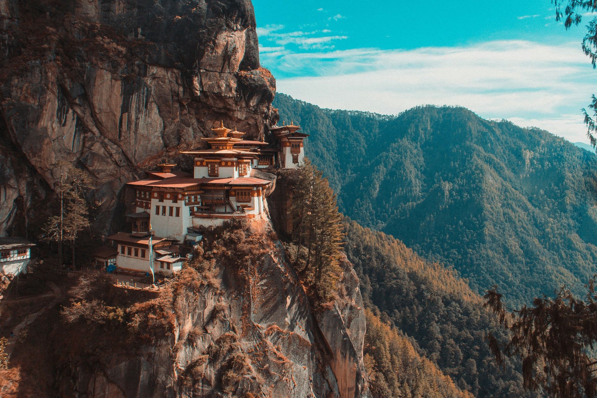The Tiger’s Nest monastery on its cliff above the Paro valley